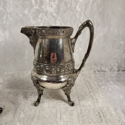 Vintage Reed and Barton Silver Plated Coffee Pot Creamer Sugar Set #2765 (Read) - Picture 12 of 20