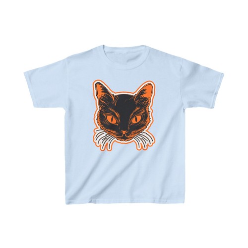 Cat Halloween T-shirt Boys Girls Color Choices Creepy Cat Kids Heavy Cotton™ Tee - Picture 24 of 41