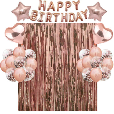39 Stück Folien Happy Birthday Luftballons Lametta Schienbein Vorhang Deko
