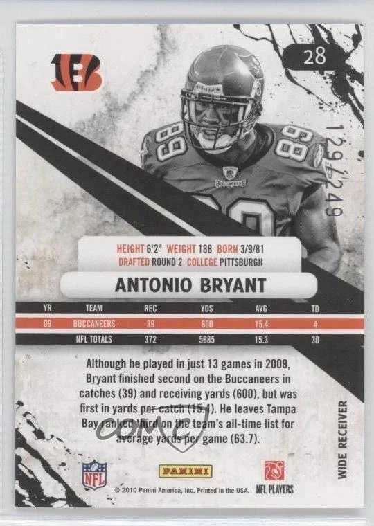 2010 Panini Rookies & Stars Longevity /249 Antonio Bryant #28