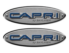 Bayliner Capri Oval Stickers Brushed Metal Look