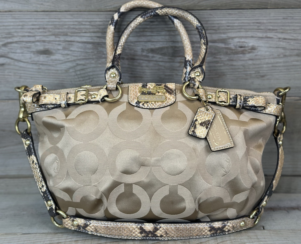 Coach 18650 Signature Op Art Madison Satin Satchel Shoulder