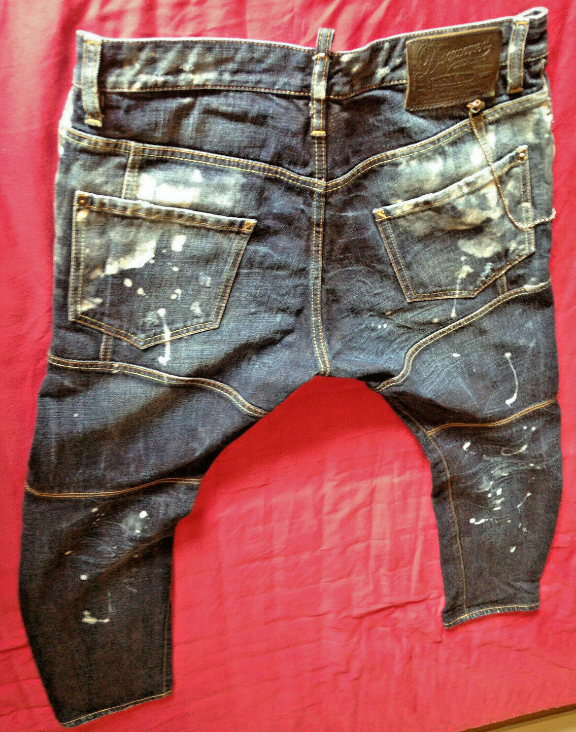 RRP €700 Authentic DSQUARED painted biker jeans S71LA0418 Tag.48 image 10