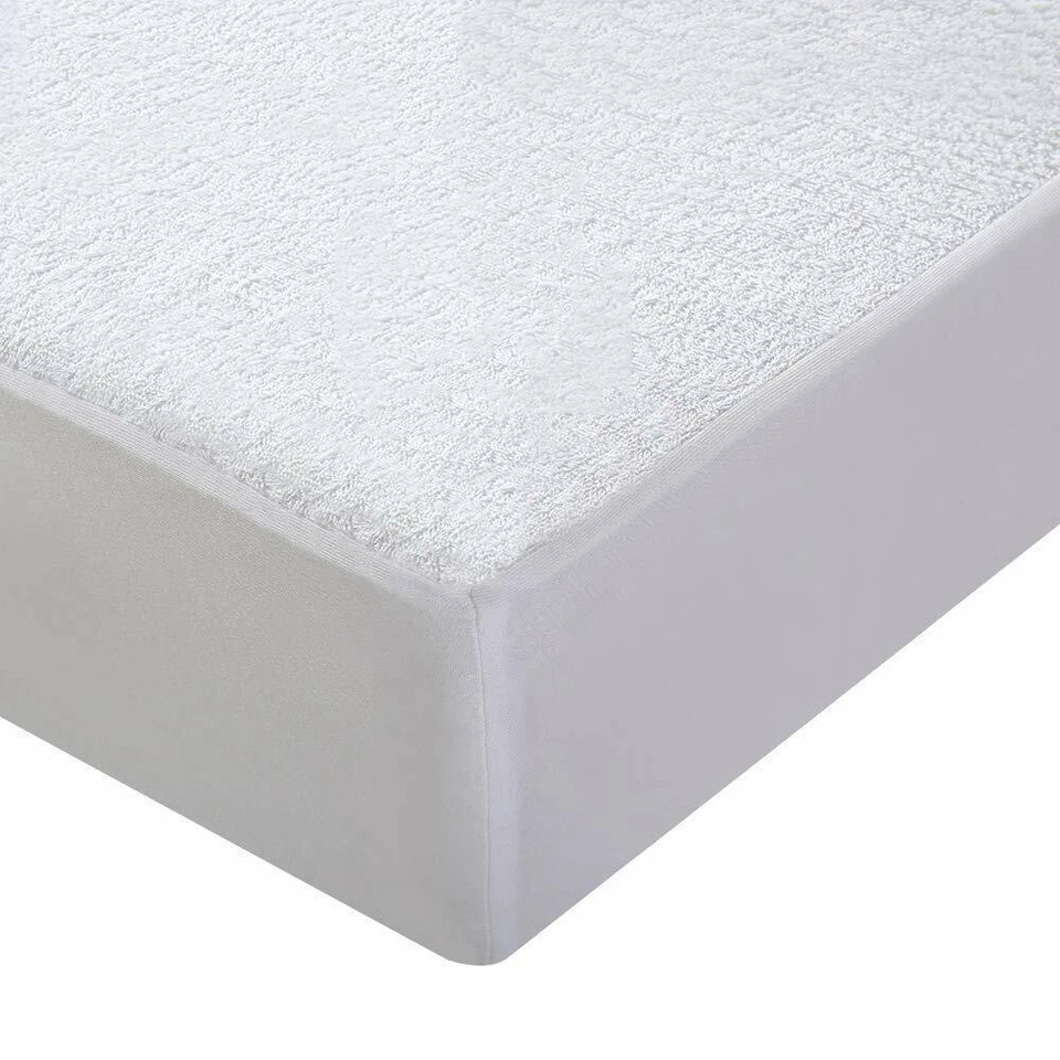 New Waterproof Terry Towel Mattress Protector Fitted Sheet Bed Cover All Sizes - Image 3 of 4