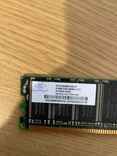 512MB IBM Nanya NT512D64S8HC0G-5T PC3200U 400MHz Non-ECC 184-P Desktop Memory - Picture 2 of 3