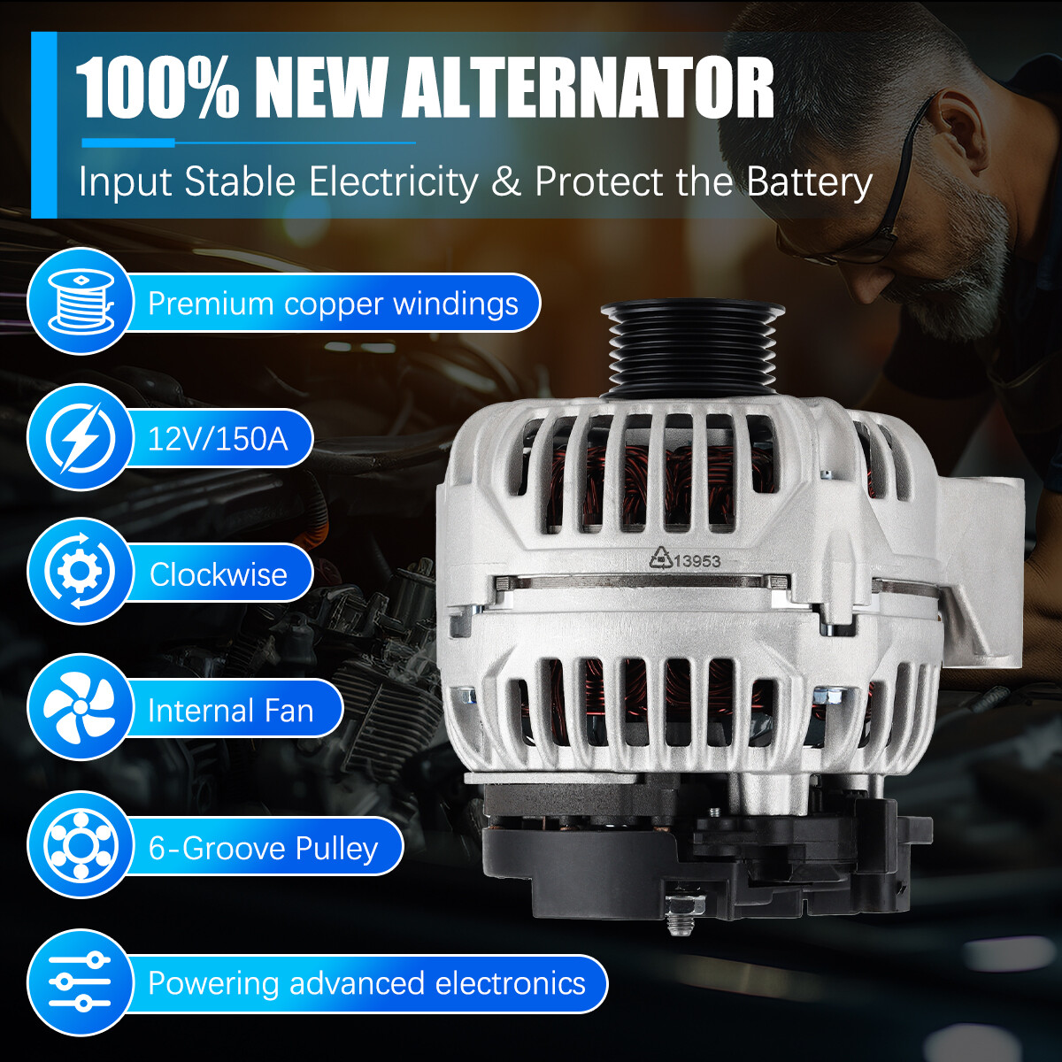 NEW Alternator For Mercedes-Benz CL500 E320 E430 E500 G500 SLR McLaren 13953N
