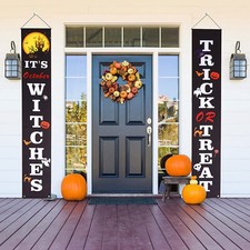 NEW Halloween Outdoor Decoration Halloween Banner for Front Door Welcome Hanging