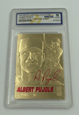 Merrick Gold Sculptured Albert Pujols 23 Gold Baseball Card 2003 Mint 10 WCG