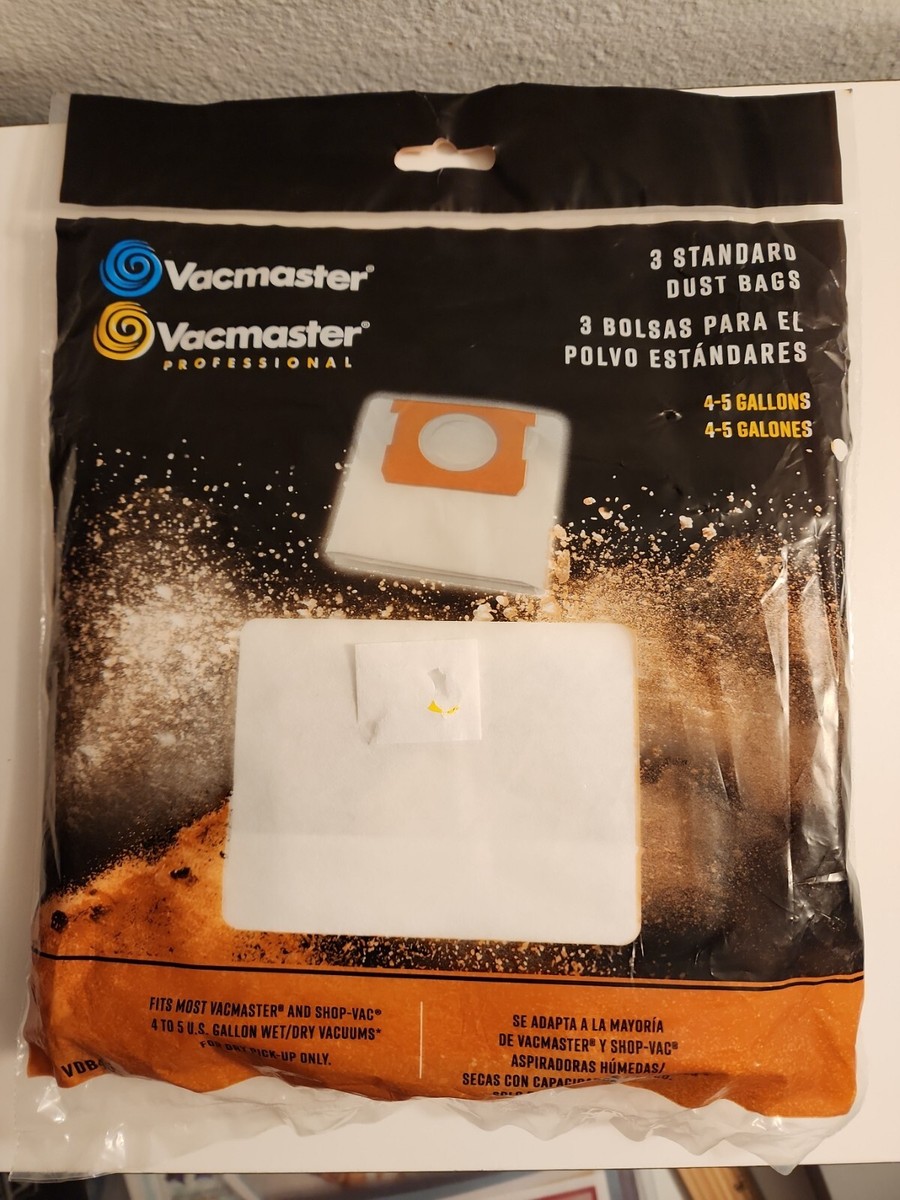 Vacuum Dust Bags Pack Vacmaster 4-5 Gallons Dry for Vacmaster Shop Vac  NEW