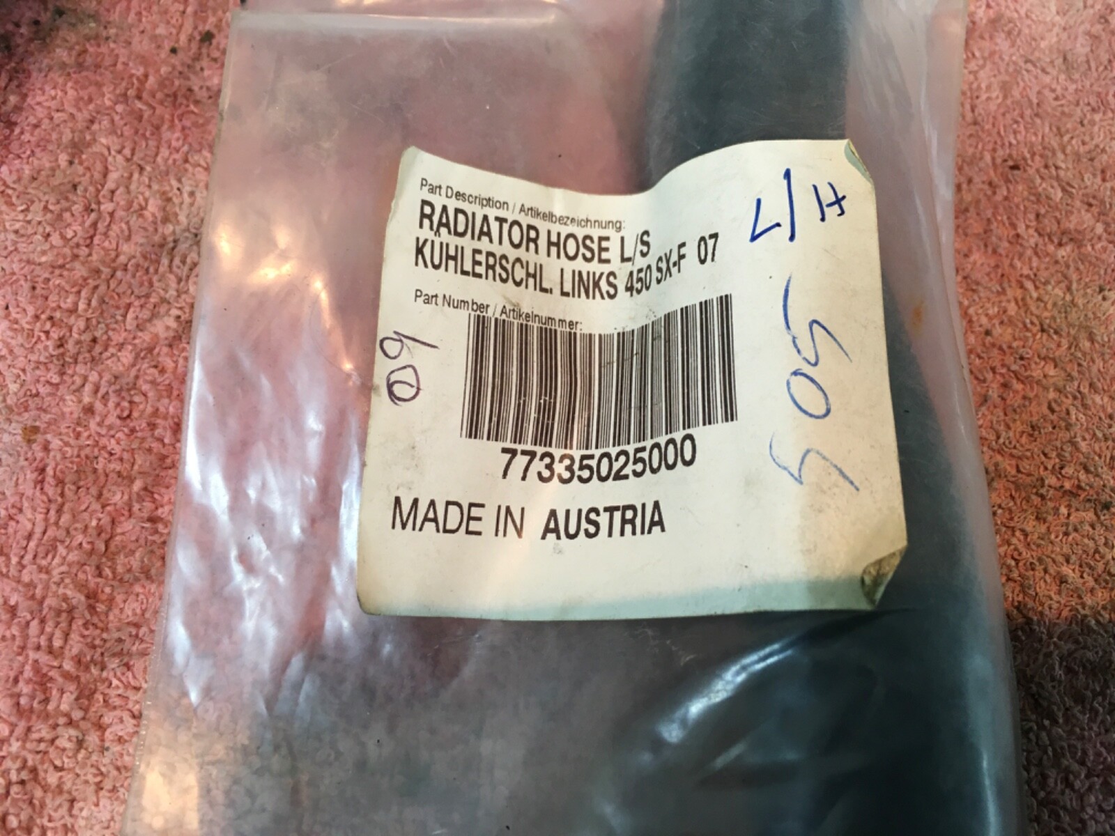 KTM RFS 450 505 525 NEW NOS Radiator Hose Ahrma Vintage MX Calvmx | eBay