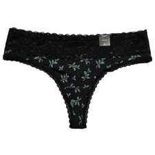 NWT TORRID Thong Pantie Sz 00X-0X-1X-2X-4X Black Green Jersey Lace