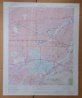 El Monte Quad CA Temple City Rosemead Montebello 7.5 ser. VTG USGS Topo Map 1981