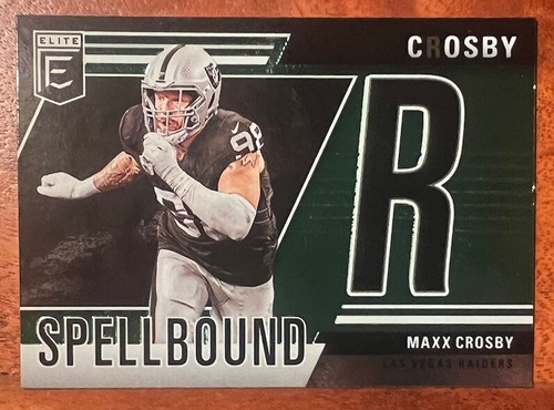 2024 Panini Donruss Elite - Maxx Crosby - Green Spellbound 'R' #22 - Raiders