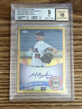 TOPPS USA 🇺🇸 MARK APPEL ASTROS 2011 CHROME AUTO GOLD REFRACTOR 36/50 BGS 9🔥🔥