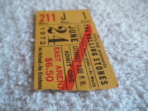 ROLLING STONES Original__1972__TICKET STUB__Exile Main Street Tour__Vale la pena__EX - Imagen 3 de 7