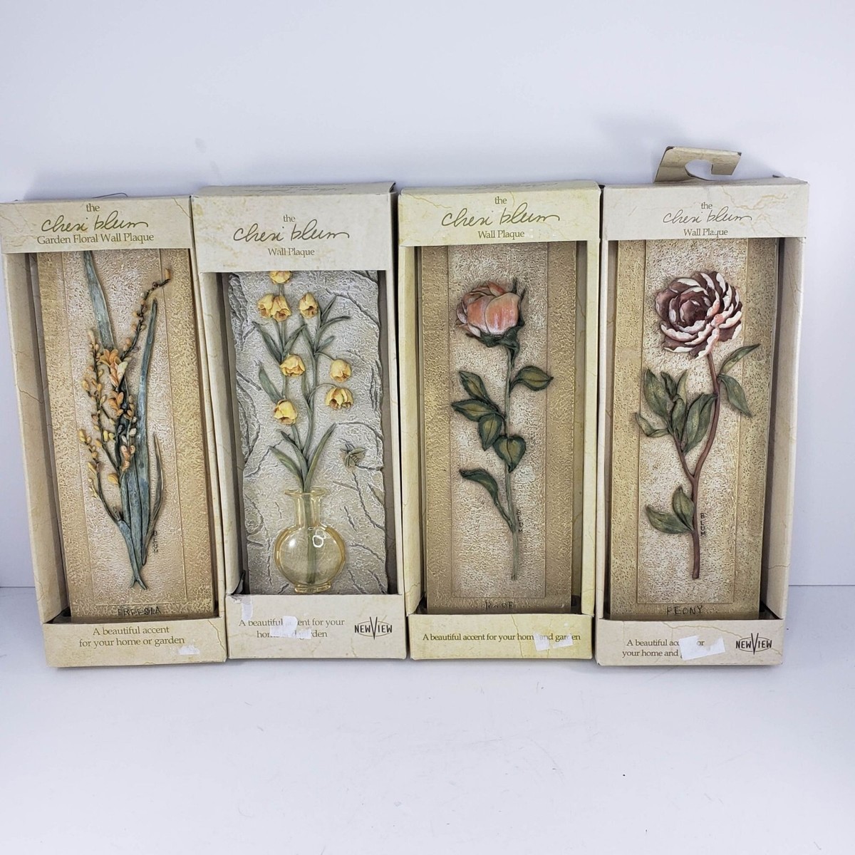 New View Cheri Blum Wall Plaque Decor Flowers Garden Field