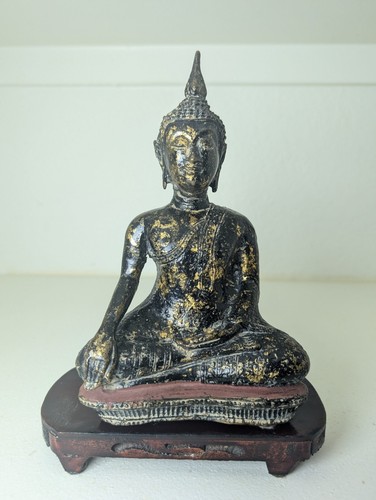 Antique, Thai, Siam, Burmese, Rattanakosin, Gilt, Bronze, Buddha, Statue, Figure