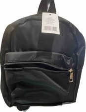 Unisex Mini Black Nylon Waterproof Stain Resistant Backpack 10.5x8x2.5 in