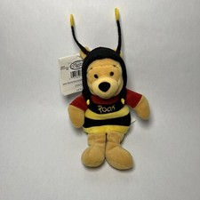 Disney Store Plush Mini Bean Bag Winnie the Pooh Bumble Bee 8" NEW WITH TAGS