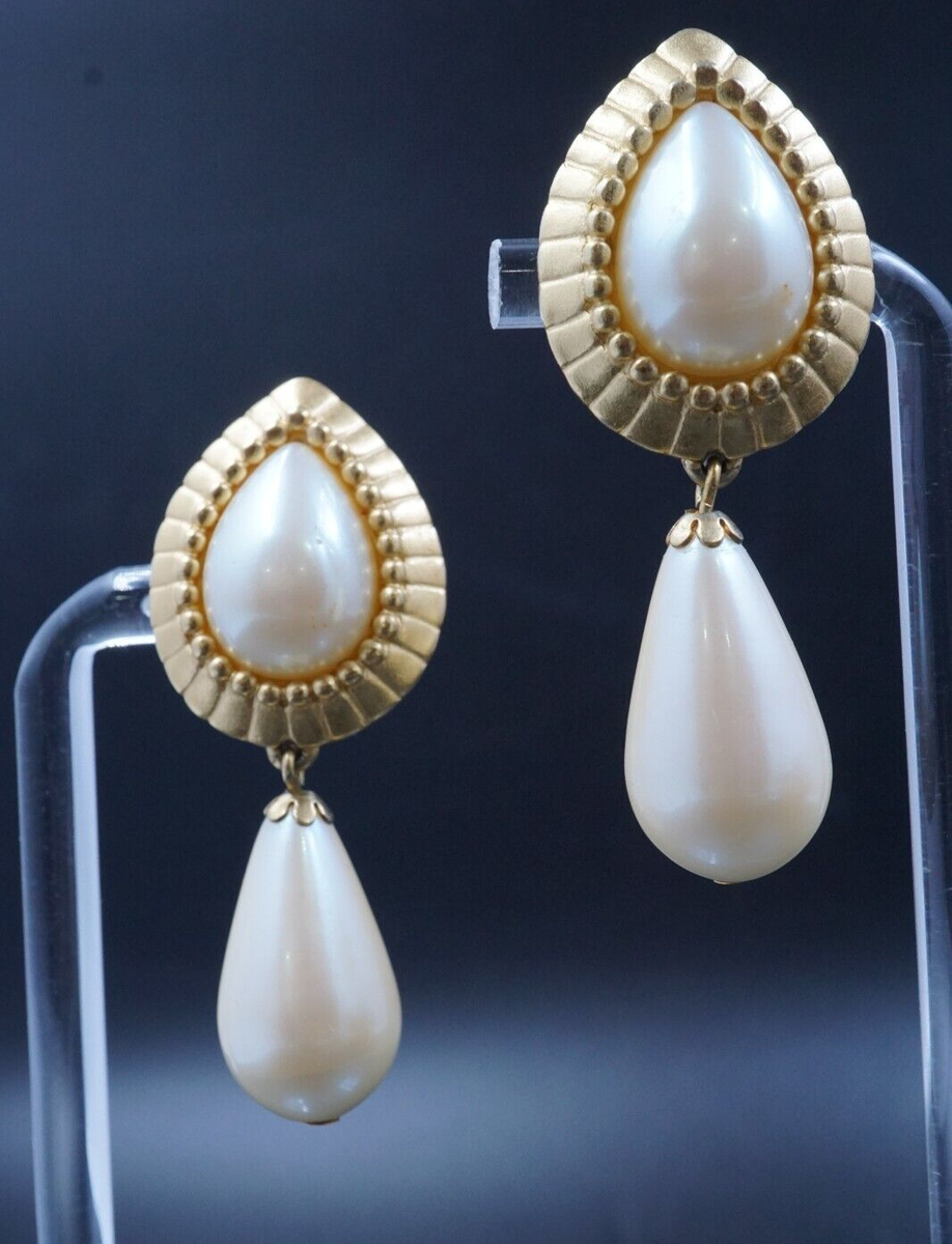 YSL Yves Saint Laurent Vintage Large Earrings Large Faux