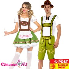 Couple Beer Maid Vintage Costume German Beer Maid Oktoberfest Lederhosen