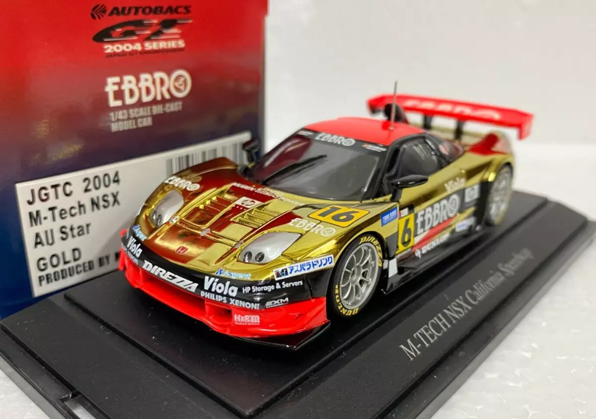 1:43 EBBRO 43670 HONDA NSX JGTC 2004 #16 M TECH CALIFORNIA ALL STAR model car