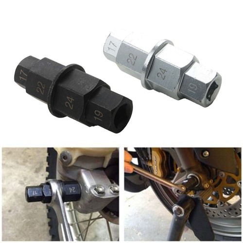 Motorcycle Front Rear Wheel Axle Hex Spindle Driver Removal 17 19 22 24mm Black
