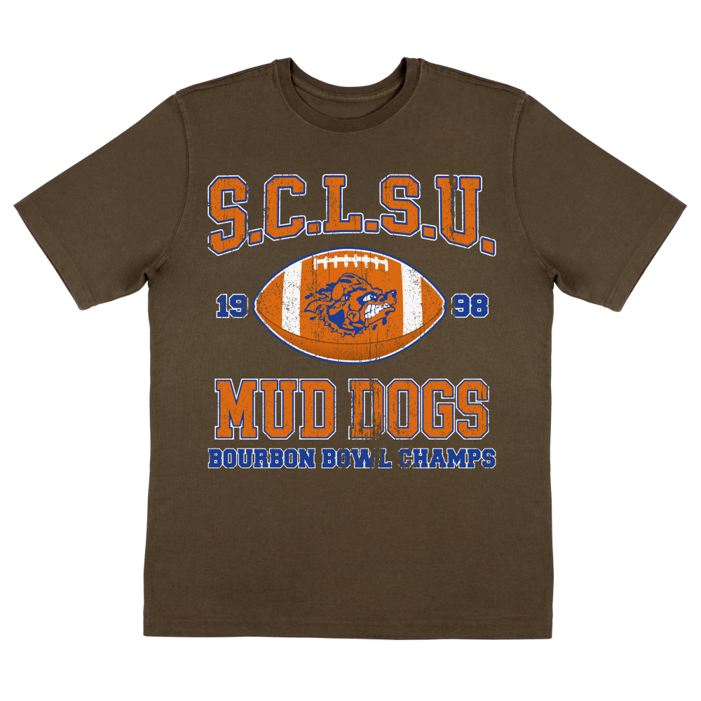 SCLSU Mud Dogs Football The Waterboy 1998 Adam Sandler Bourbon Bowl Shirt  S-3XL