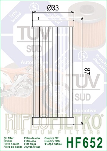 Filtro Olio HIFLO HF652 per Husqvarna FC350 15 - Foto 2 di 5