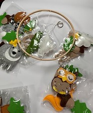 Flora and Ivy Woodland Felt Mobile  Garland Adorable Animals Deer Raccoon Fox