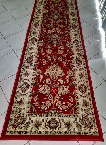 NEW RED TRADITIONAL PERSIAN DESIGN FLOOR HALL HALLWAY RUNNER RUG 80X300CM - Picture 10 of 10
