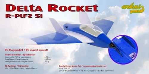 arkai Delta Rocket 640 mm PNP - Set in blau - Bild 3 von 4