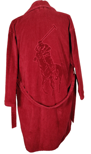 Polo Ralph Lauren Red Robe Bathrobe Large Pony One Size - Amazing Vintage!
