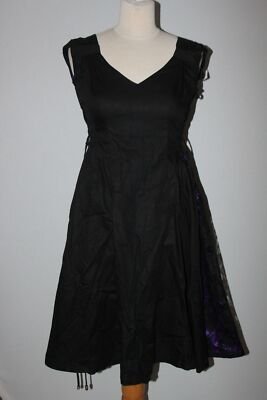 DEAD THREADS PIN UP Kleid - Gothic Rock - Romantik - Schwarz Lila - Größe S