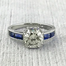2Ct White Round Moissanite Vintage Style Reproduction Ring 925 Sterling Silver