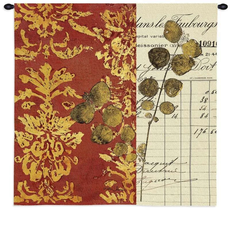 Tapiz EUCALIPTO AMUEBLADO Colgante de Pared 52x52" Hoja Tejida Follaje Botánico Foto 3 de 4