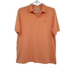 Tommy Bahama Men's Island Zone Striped Polo Shirt Orange XL