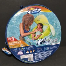 Swimways Infant 3-9 mo Spring Float Sun Canopy Swim First Splash With Carry Case