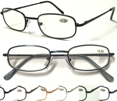 Hochwertige Lesebrille / klassisches Metallgestell Komfort Federscharnier Design L79