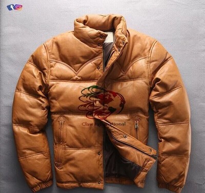 genuine leather puffer