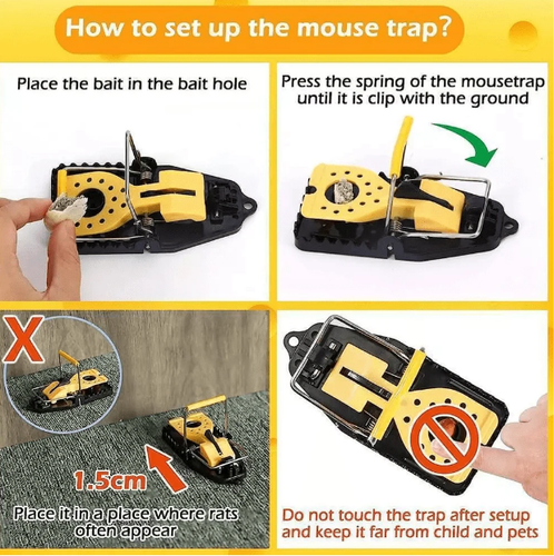 6 X Mouse Traps Heavy Duty Mice Snap Catcher Rodent Mice Reusable Pest Control - Picture 7 of 11