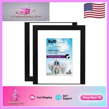 Stylish Black Picture Frame Set - Perfect for Gifting  Home Decor, Includes Mat