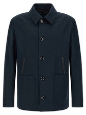 Brioni Blue Linen Full-Length Jacket