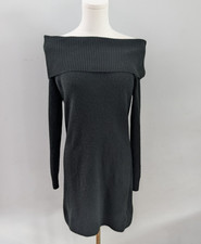 GAP Black Off-The-Shoulder Sweater Dress - S Petite - LBD