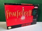 Final Fantasy II (Super Nintendo SNES, 1991) Near Mint Cartridge with Box & Tray