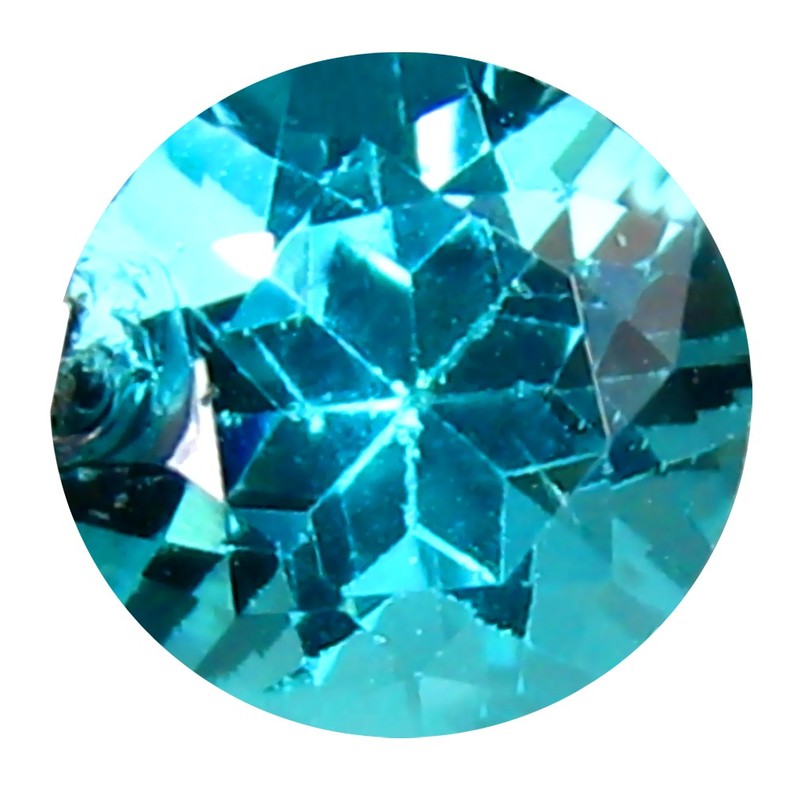 0.95 ct Terrific Round Cut (6 x 6 mm) Un-Heated Paraiba Blue Apatite Gemstone