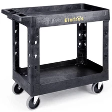 Heavy Duty Utility Cart 34x17" - 2 Tier Storage Cart 550 lbs Capacity