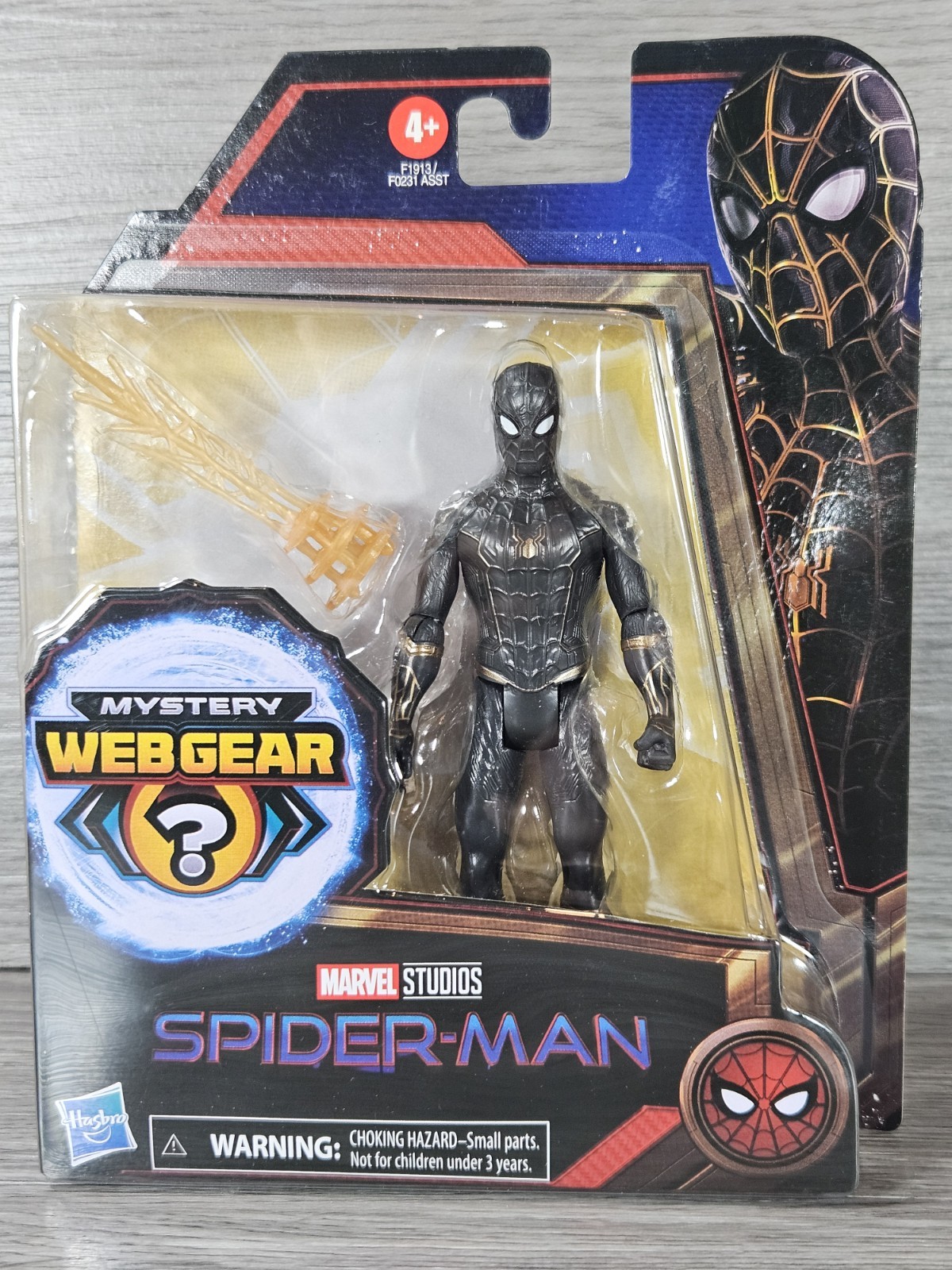 Spiderman Upgraded Black And Gold Suit Figure Mystery Web Gear Marvel Studios