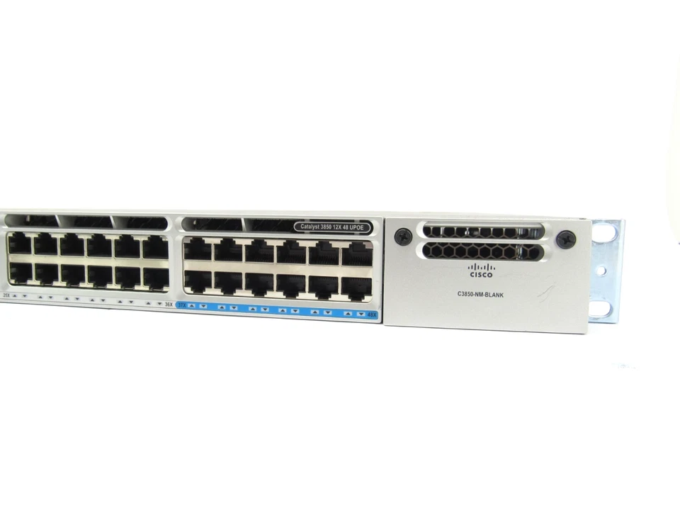 Cisco WS-C3850-12X48UL 48 Port 10/100/1000 Modular Gigabit Network Switch w/RMK - Image 4 of 4