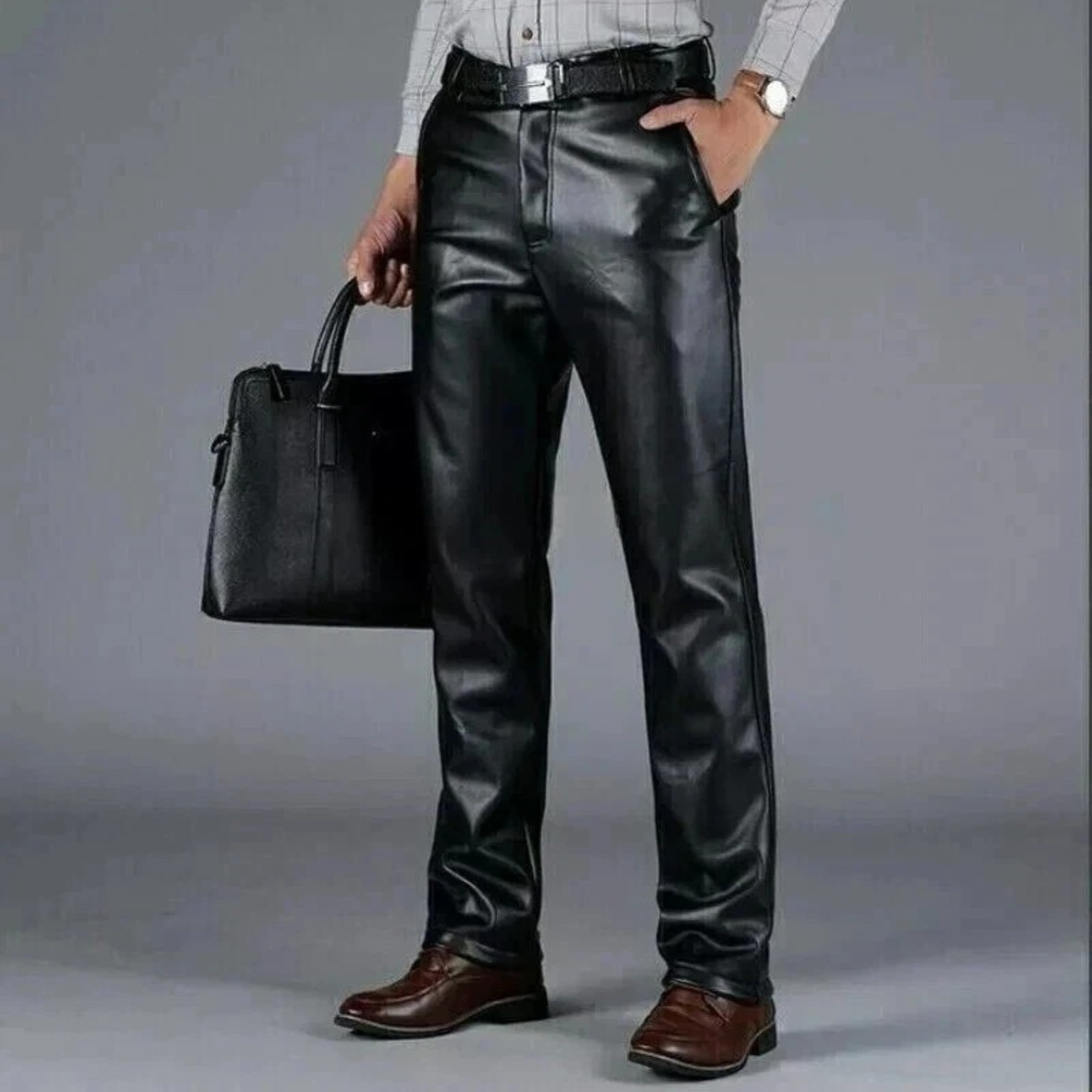 Style 4 Pockets Western Leather Trouser Sizes S-3xl